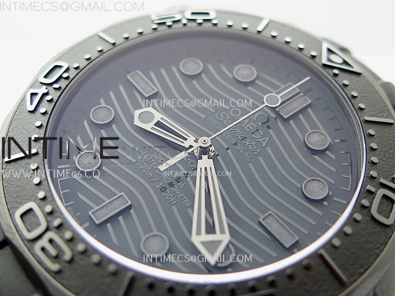 Seamaster 300m 43.5mm Black Ceramic VSF 1:1 Best Edition Black Dial on Black Rubber Strap A8806